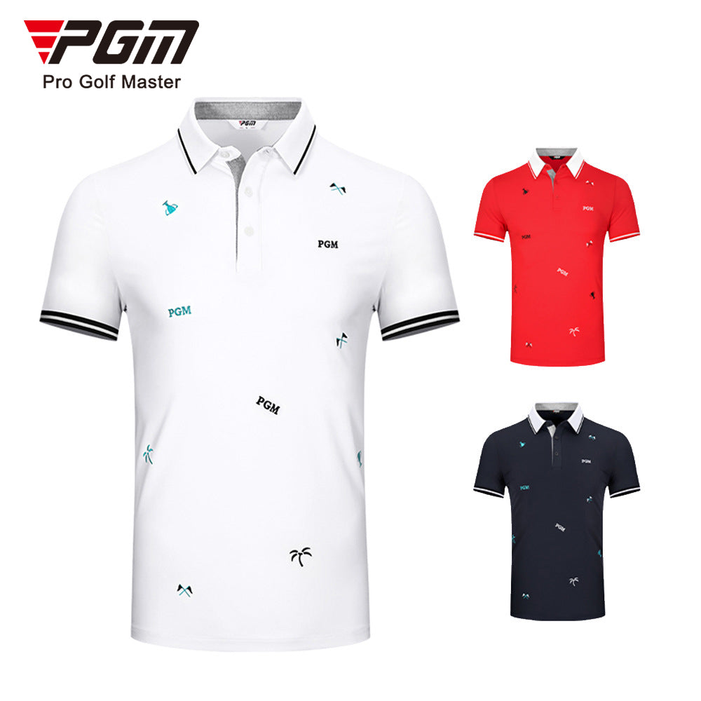 PGM YF395 men breathable golf polo shirt soft spandex polyester golf polo