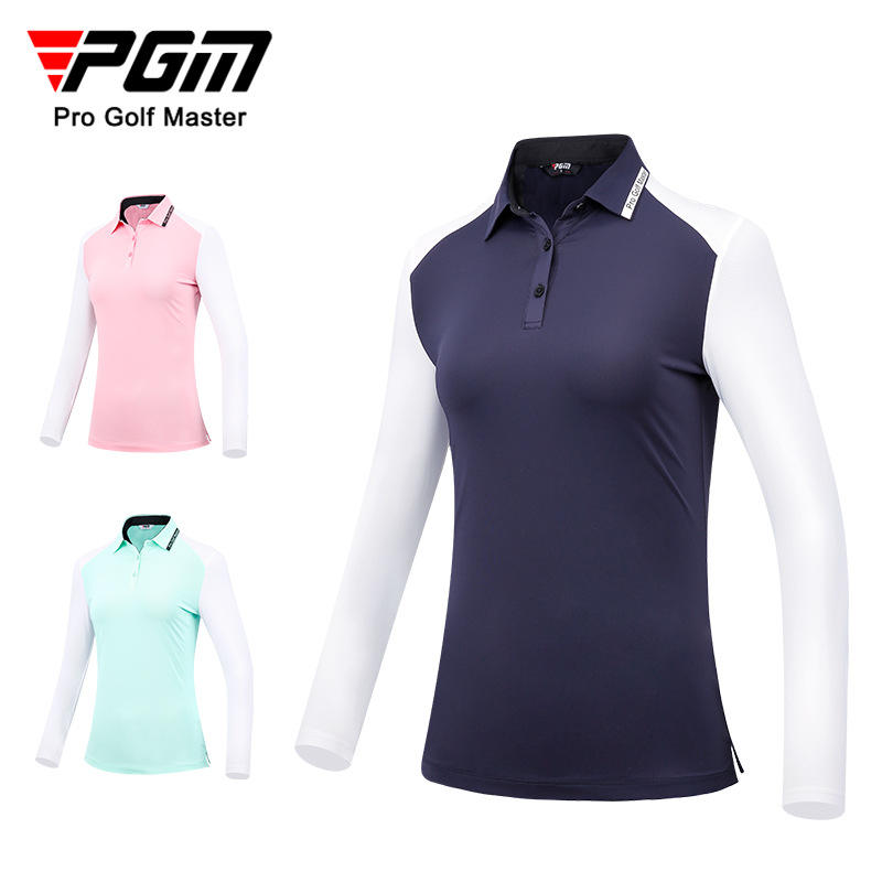 PGM YF515 custom golf shirt women slim fit polo shirt long sleeve luxury golf polos