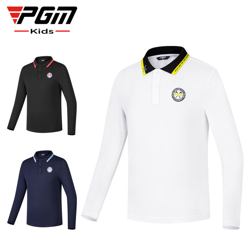 PGM YF494 quick-dry golf polo shirt long sleeve golf polo shirt juniors kids boys golf shirt