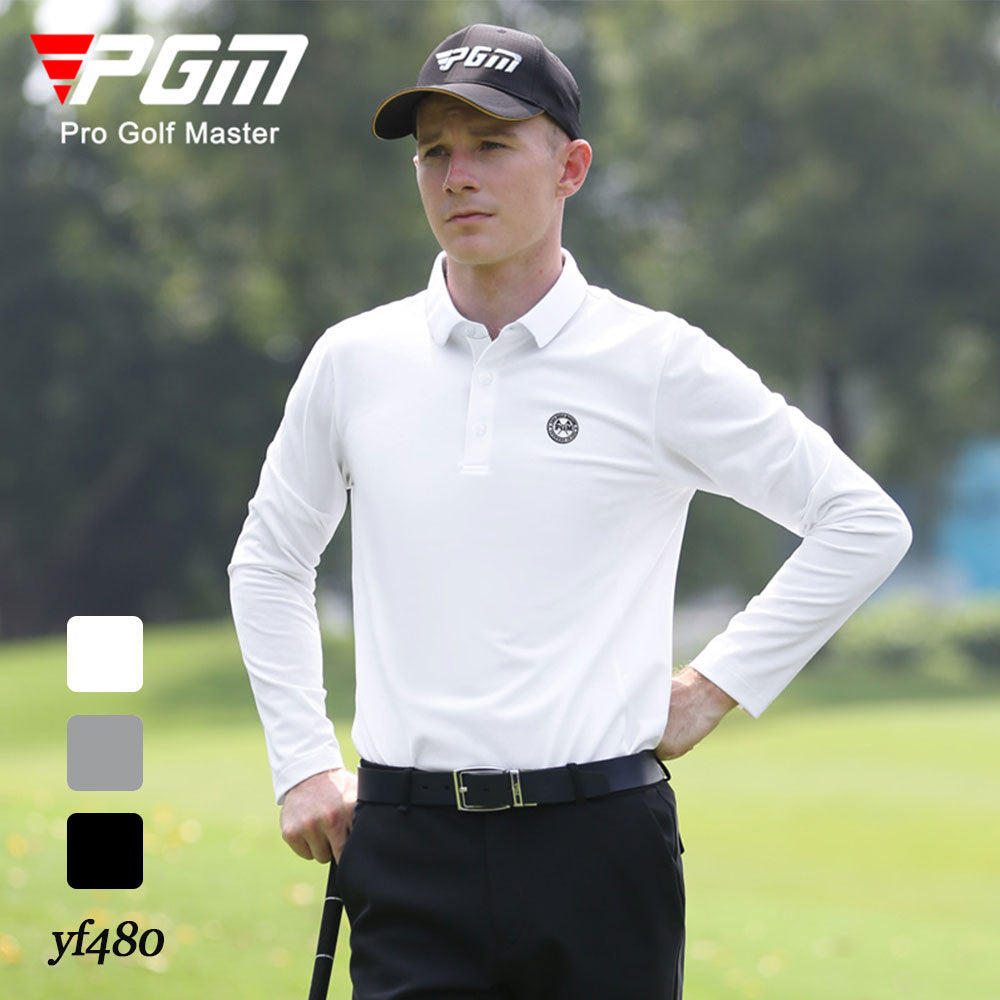 PGM YF480 golf performance polos shirt men long sleeve wholesale golf polo
