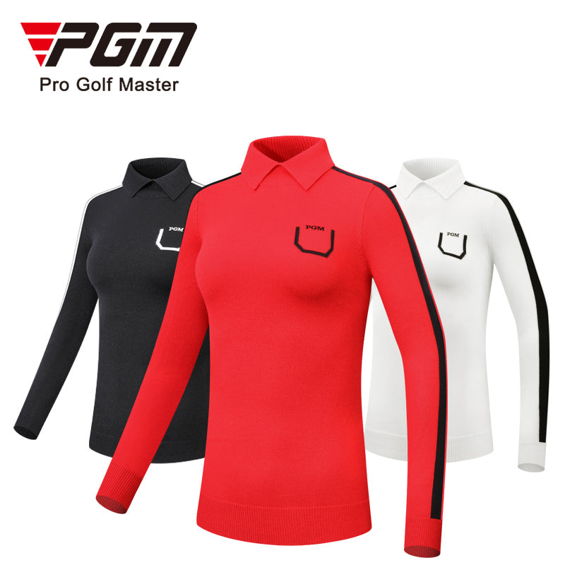 PGM YF424 custom golf polo shirts ladies high quality warm long sleeve causal golf polo for women