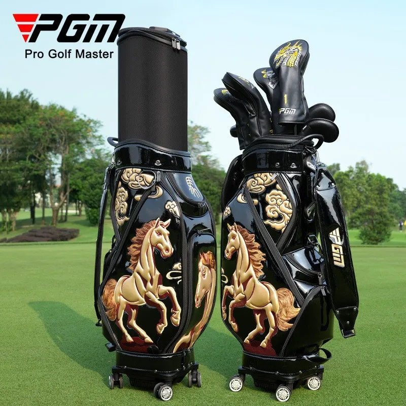 PGM Golf Bag Hard Shell Telescopic Four Wheel Flat Push Air Cargo Inverted Club 2024 New Golf Bag