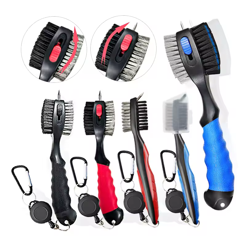 Golf Club Cleaner Golf Cleaning Brush With Carabiner Groove Sharpener Cleaner Multi Style Golf Sports Accessories Drop Ship