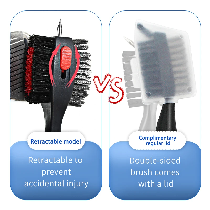 Golf Club Cleaner Golf Cleaning Brush With Carabiner Groove Sharpener Cleaner Multi Style Golf Sports Accessories Drop Ship - Image 5